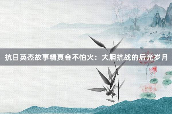 抗日英杰故事精真金不怕火:大胆抗战的后光岁月